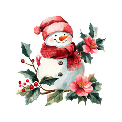Christmas Snowman Illustration