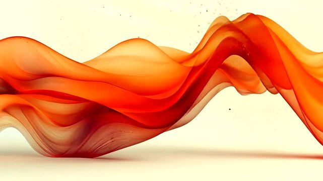 Abstract orange wave motion graphic, dynamic flowing with light and shadow effect