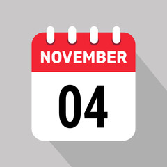 4 november calendar icon vector graphic design page icon