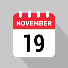 19 november calendar icon vector graphic design page icon