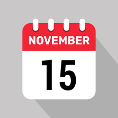 15 november calendar icon vector graphic design page icon