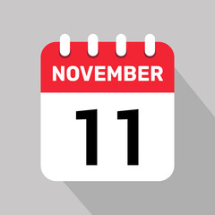 11 november calendar icon vector graphic design page icon