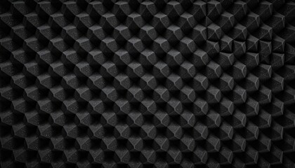 Abstract dark soundproofing foam background with geometric shapes