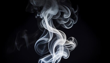 Obraz premium white smoke creating abstract shapes rising slowly on black background perfect for mystery fantasy and horror themed projects
