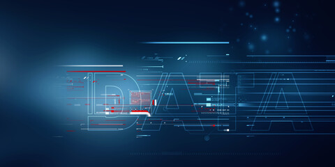 2d illustration Data against white abstract angular design