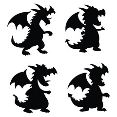 cartoon Dragon design for logo, t-shirt, tattoo, cards illustration vector design