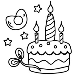 Adorable Birthday Line Art