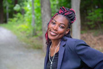 Professional Black Woman Smiling Portrait Outdoor Business