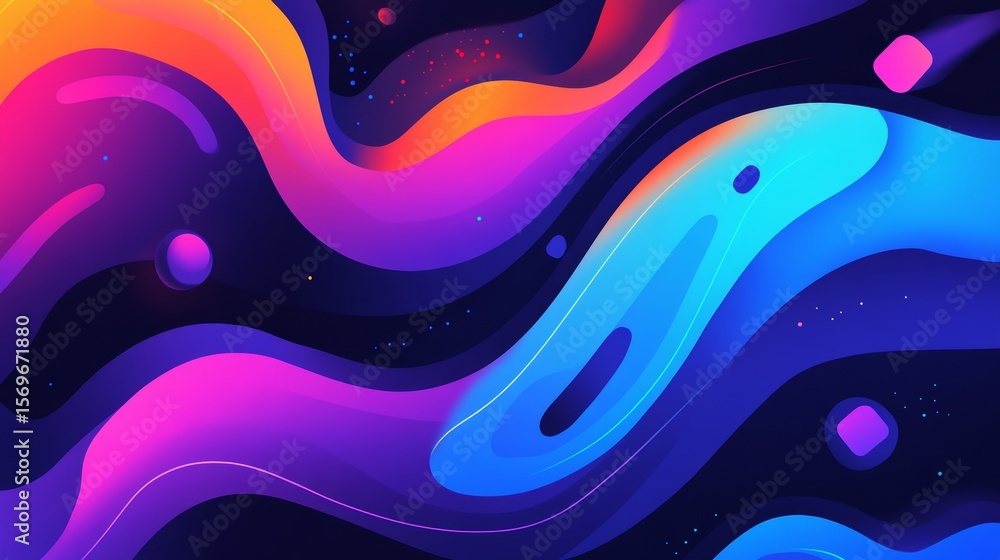 Aufkleber abstract fluid gradient background with vibrant colors and dynamic shapes