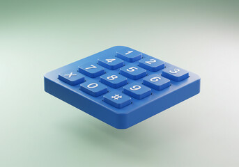 Blue keypad interface design for mobile app development ui ux design and user interface elements concept