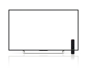 Realistic tv screen. Smart tv mockup. Blank television template.