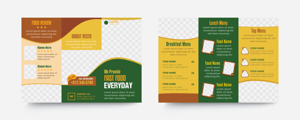 Restaurant trifold menu design template
