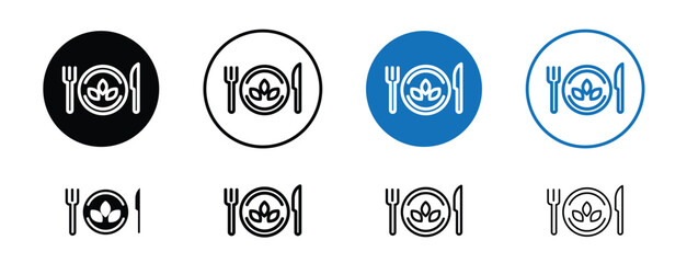 Set of pixel perfect colored Diet icon, 1 Silhouette, 1 unexpanded, Diet icon showing healthy food and nutrition plan.
