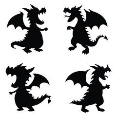 cartoon Dragon design for logo, t-shirt, tattoo, cards illustration vector design