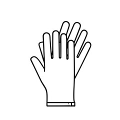 Obraz premium A pair of simple line-drawn gloves, neatly stacked, suggesting cleanliness and protection.