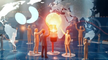 Innovative concept and collaboration, brainstorming solutions for global business success - Powered by Adobe