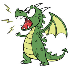 Obraz premium cartoon Dragon design for logo, t-shirt, tattoo, cards illustration vector design.