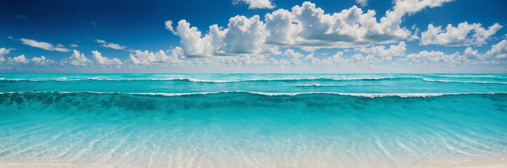 Obraz premium summer holiday banner background of tropical landscape