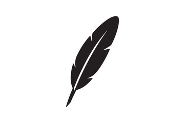 feather silhouette vector art illustration on white background