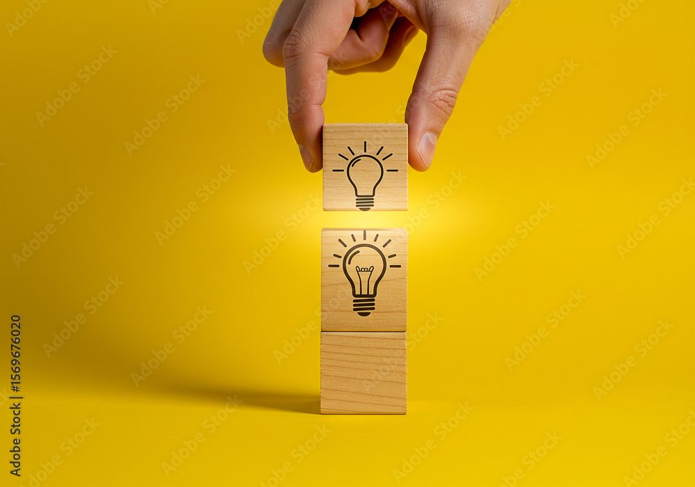 Poster creative idea lightbulb innovation concept inspiration brainstorming solution problem solving knowle