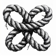 Black And White Rope Knot Illustration