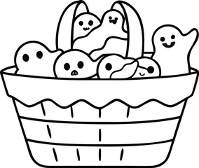 halloween coloring pages, for kids, illustration