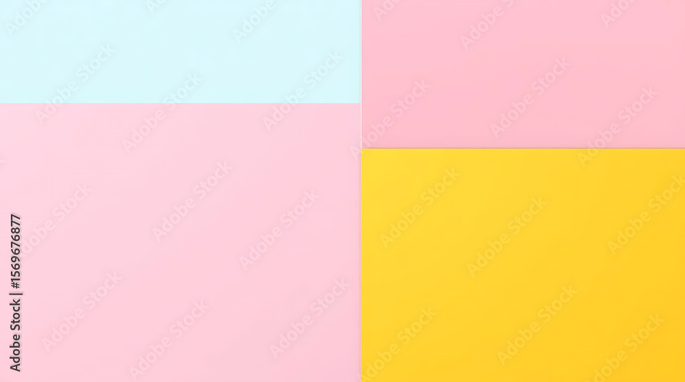 Poster pastel color block background for graphic design and web design with pink yellow and blue palette 10