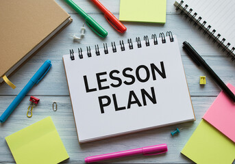 Lesson plan notebook education school teacher teaching study learning stationery supplies concept 100