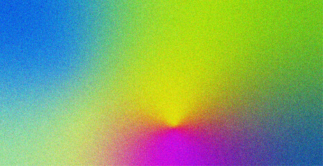 Abstract grainy gradient background with a vibrant blend of blue, green, yellow, and magenta. The subtle noise texture adds a retro yet modern aesthetic, ideal for digital art, UI/UX design.