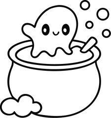 halloween coloring pages, for kids, illustration