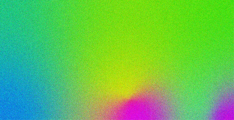 Abstract grainy gradient background featuring a vivid blend of green, yellow, blue, and pink. The textured noise effect gives a retro, digital art vibe ideal for creative designs, posters, mobile UI, 