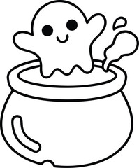 halloween coloring pages, for kids, illustration
