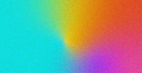 Bright multicolor abstract gradient background blending cyan, orange, pink, yellow, and violet hues with a subtle grainy texture. Perfect for digital art, posters, album covers, UI/UX designs.