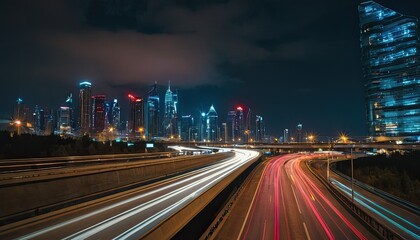 Obraz premium Urban traffic with cityscape 5