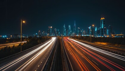 Obraz premium Urban traffic with cityscape 3