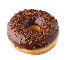 Delicious chocolate donut with sprinkles perfect for dessert or a sweet treat snack