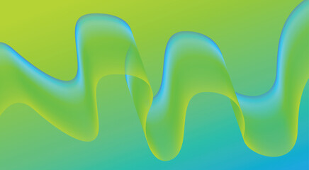 Wavy Blend Abstract Curved Background Green Cyan Colorful Design Vector Illustration