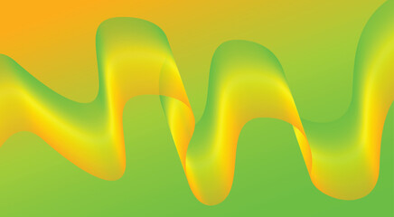 Wavy Blend Abstract Curved Background Green Colorful Design Vector Illustration