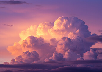 Beautiful cloudscape at sunset with pink and purple sky nature background scenic view landscape photography