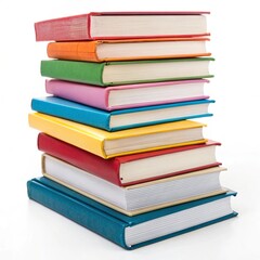 stack of books isolated