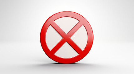 Stop sign icon isolated on clean white background with sharp red and white contrast