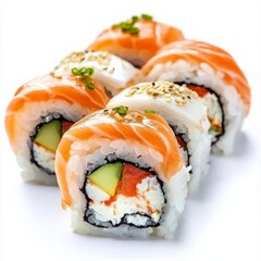 sushi isolated on a white background, photo