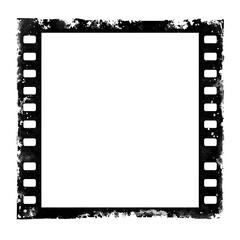 Obraz premium Distressed Film Strip Frame with White Splatters on Black Background