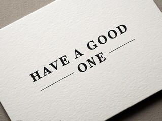 Positive greeting action with a white card business setting graphic design minimalist environment close-up view inspirational concept