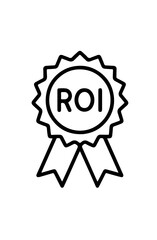 ROI (Return on Investment) Award Icon Outline