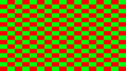 Chessboard with very small rectangle pattern background. Red Green checkered colors. Repeating texture, illustration, repeating rectangle checkered background