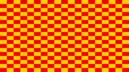 Chessboard with very small rectangle pattern background. Yellow orange red checkered colors. Repeating texture, illustration, repeating rectangle checkered background