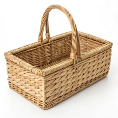 wicker basket isolated on white