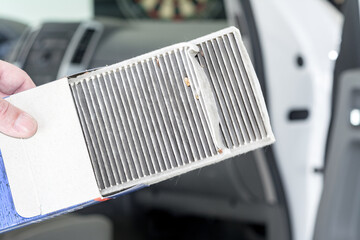 Dirty car cabin filter needing replaced