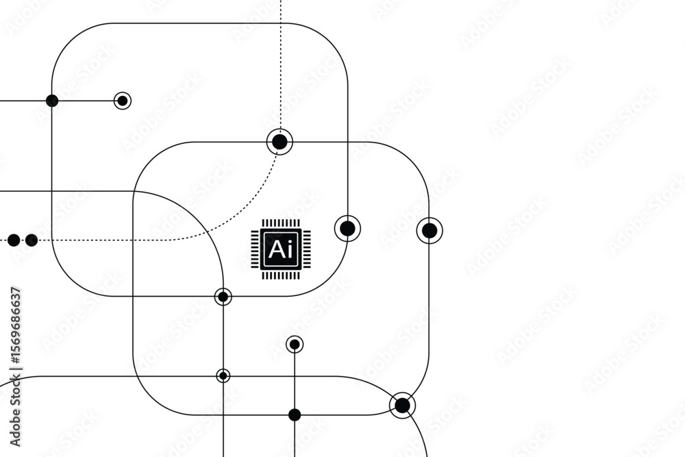 Poster abstract futuristic circuit board illustration, circuit board with 